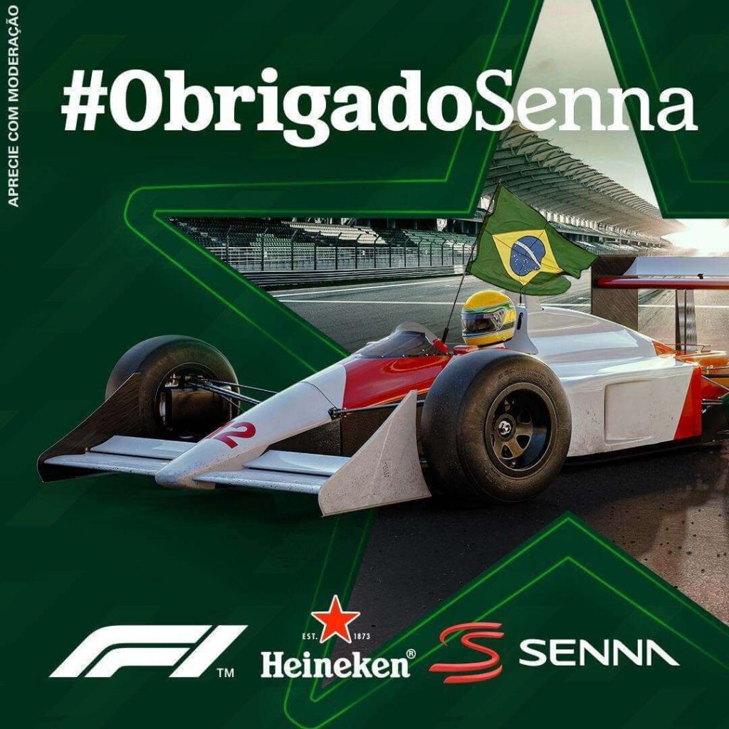 Formula 1 (GP de SP em 2019): ação da Heineken junto a família Senna.