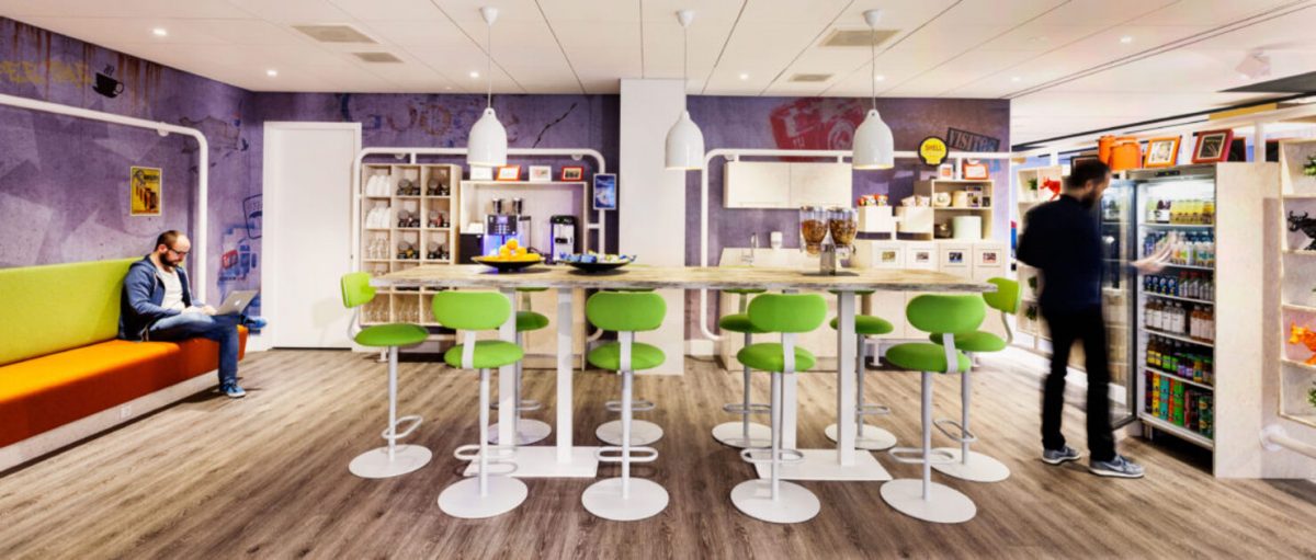 um dos espaços do escritório do Google em Amsterdam