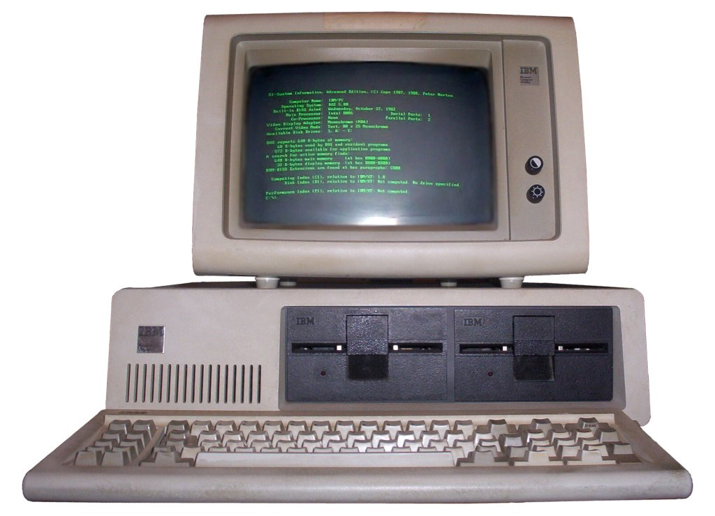 IBM PC, com sistema operacional desenvolvido pela Microsoft. 